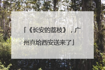 《长安的荔枝》，广州真给西安送来了