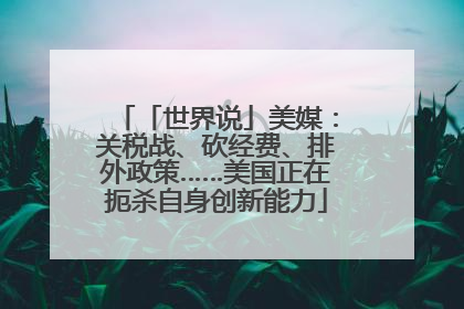 「世界说」美媒：关税战、砍经费、排外政策……美国正在扼杀自身创新能力