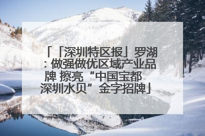 「深圳特区报」罗湖：做强做优区域产业品牌 擦亮“中国宝都 深圳水贝”金字招牌