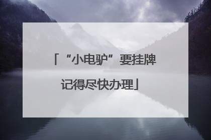 “小电驴”要挂牌 记得尽快办理