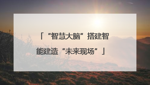 “智慧大脑”搭建智能建造“未来现场”