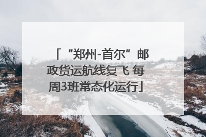 “郑州-首尔”邮政货运航线复飞 每周3班常态化运行