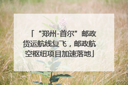 “郑州-首尔”邮政货运航线复飞,邮政航空枢纽项目加速落地