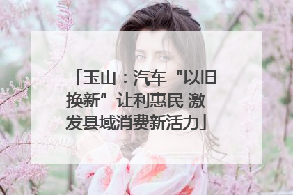 玉山：汽车“以旧换新”让利惠民 激发县域消费新活力