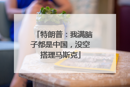 特朗普：我满脑子都是中国，没空搭理马斯克