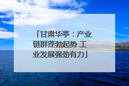 甘肃华亭：产业链群蓬勃起势 工业发展强劲有力