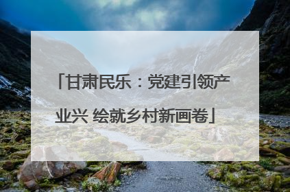 甘肃民乐：党建引领产业兴 绘就乡村新画卷