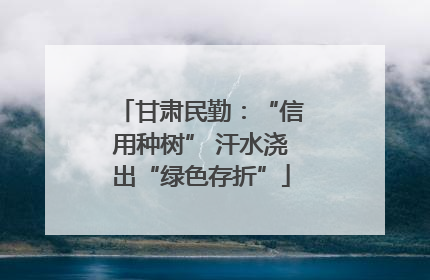 甘肃民勤：“信用种树” 汗水浇出“绿色存折”