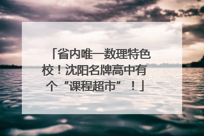 省内唯一数理特色校！沈阳名牌高中有个“课程超市”！