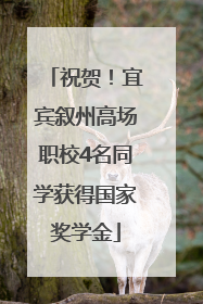 祝贺！宜宾叙州高场职校4名同学获得国家奖学金
