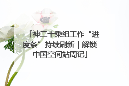 神二十乘组工作“进度条”持续刷新｜解锁中国空间站周记