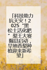 科技助力抗天灾！2025“黑松土活化肥”梨王大赛隰县启动，旱地香梨种植迎来新希望