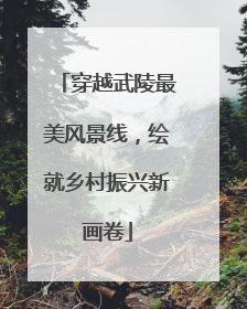 穿越武陵最美风景线，绘就乡村振兴新画卷