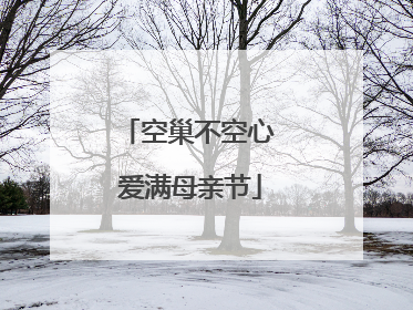 空巢不空心 爱满母亲节