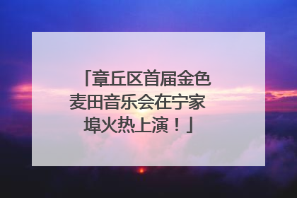 章丘区首届金色麦田音乐会在宁家埠火热上演！