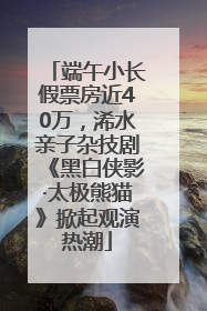 端午小长假票房近40万，浠水亲子杂技剧《黑白侠影·太极熊猫》掀起观演热潮