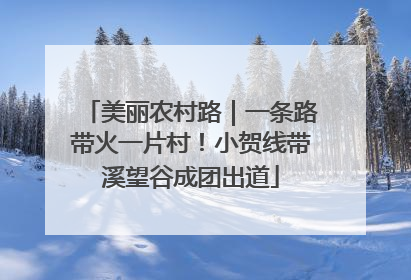 美丽农村路｜一条路带火一片村！小贺线带溪望谷成团出道