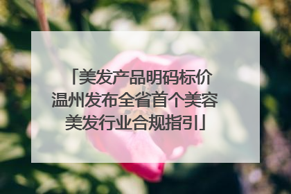 美发产品明码标价 温州发布全省首个美容美发行业合规指引