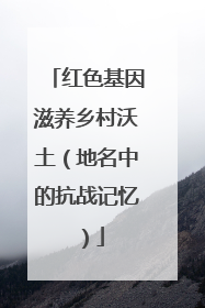 红色基因滋养乡村沃土（地名中的抗战记忆）
