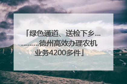 绿色通道、送检下乡…………德州高效办理农机业务4200多件