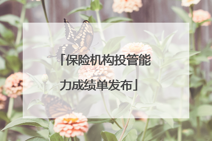 保险机构投管能力成绩单发布