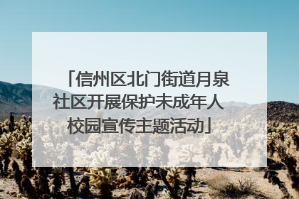信州区北门街道月泉社区开展保护未成年人校园宣传主题活动