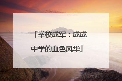 举校成军：成成中学的血色风华