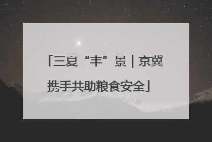 三夏“丰”景｜京冀携手共助粮食安全