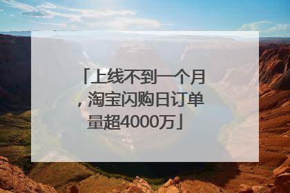 上线不到一个月，淘宝闪购日订单量超4000万