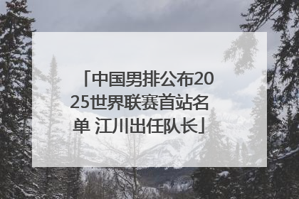 中国男排公布2025世界联赛首站名单 江川出任队长