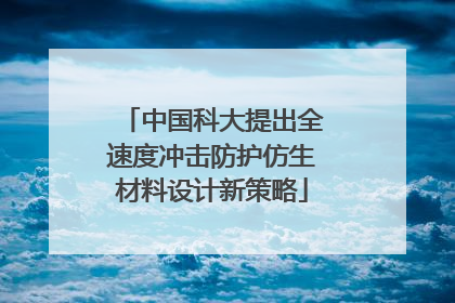 中国科大提出全速度冲击防护仿生材料设计新策略