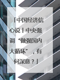 中国经济信心说丨中央强调“做强国内大循环”，有何深意？