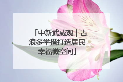 中新武威观｜古浪多举措打造居民幸福微空间