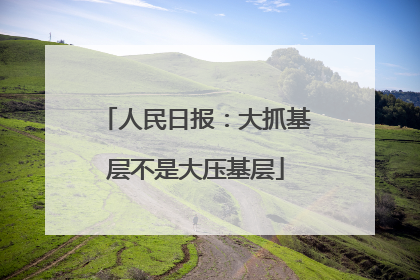 人民日报：大抓基层不是大压基层