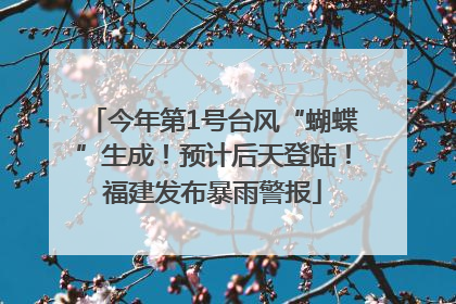 今年第1号台风“蝴蝶”生成！预计后天登陆！福建发布暴雨警报