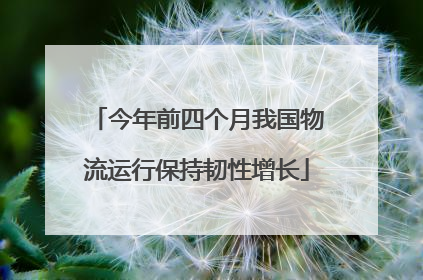 今年前四个月我国物流运行保持韧性增长