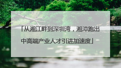 从湘江畔到深圳湾，湘潭跑出中高端产业人才引进加速度
