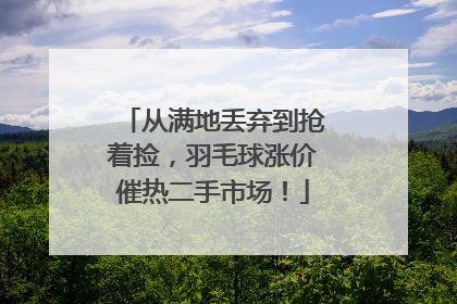 从满地丢弃到抢着捡，羽毛球涨价催热二手市场！