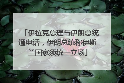 伊拉克总理与伊朗总统通电话，伊朗总统称伊斯兰国家须统一立场