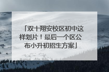 双十翔安校区初中这样划片！最后一个区公布小升初招生方案