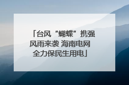台风“蝴蝶”携强风雨来袭 海南电网全力保民生用电