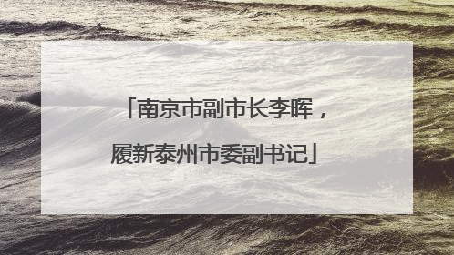 南京市副市长李晖，履新泰州市委副书记