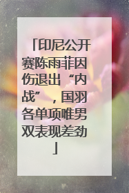 印尼公开赛陈雨菲因伤退出“内战”，国羽各单项唯男双表现差劲