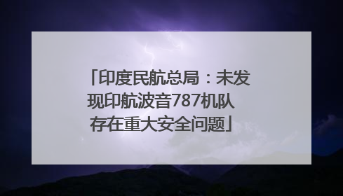 印度民航总局：未发现印航波音787机队存在重大安全问题