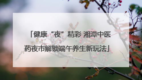 健康“夜”精彩 湘潭中医药夜市解锁端午养生新玩法