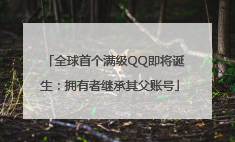 全球首个满级QQ即将诞生：拥有者继承其父账号