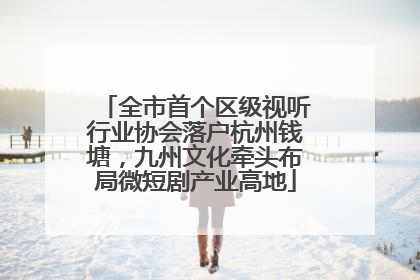 全市首个区级视听行业协会落户杭州钱塘，九州文化牵头布局微短剧产业高地