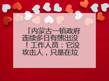 内蒙古一镇政府连续多日有熊出没！工作人员：它没攻击人，只是在垃圾桶翻找食物