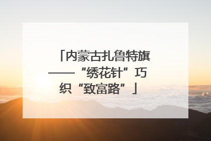 内蒙古扎鲁特旗——“绣花针”巧织“致富路”