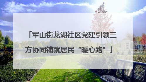 军山街龙湖社区党建引领三方协同铺就居民“暖心路”
